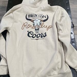 Brixton Men's Cream Hoodie Sweater